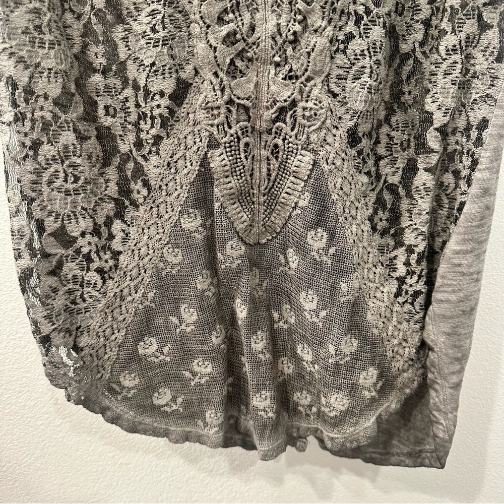 Free People Gray Lace Overlay sleeveless top - Picture 6 of 7